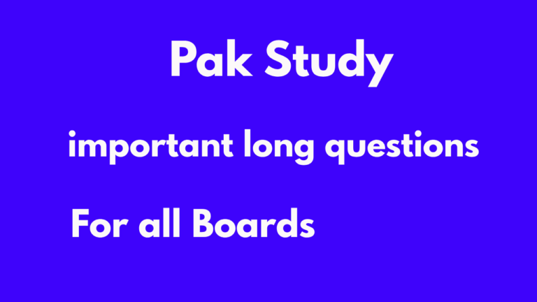 2nd year pak study important long questions